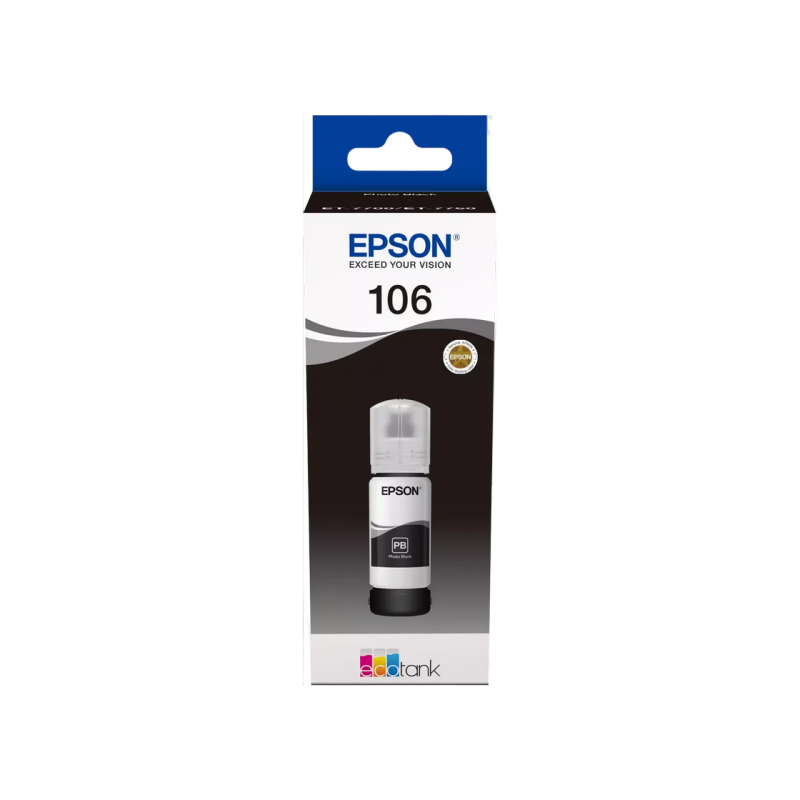 Cartus cu cerneala Epson C13T00R140, 106 EcoTank, Photo Black