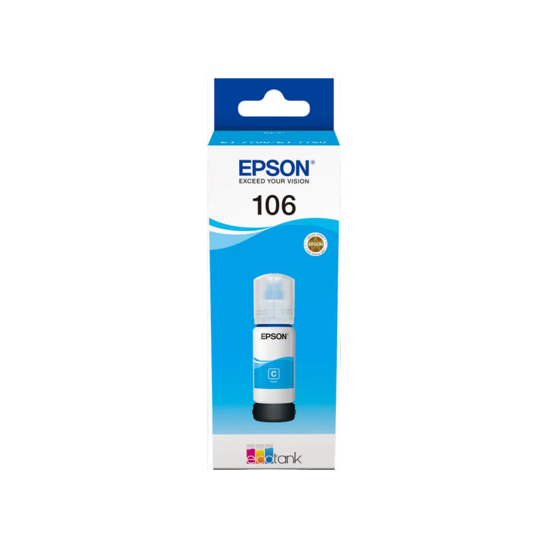 Cartus cu cerneala Epson C13T00R240, 106 EcoTank, Cyan