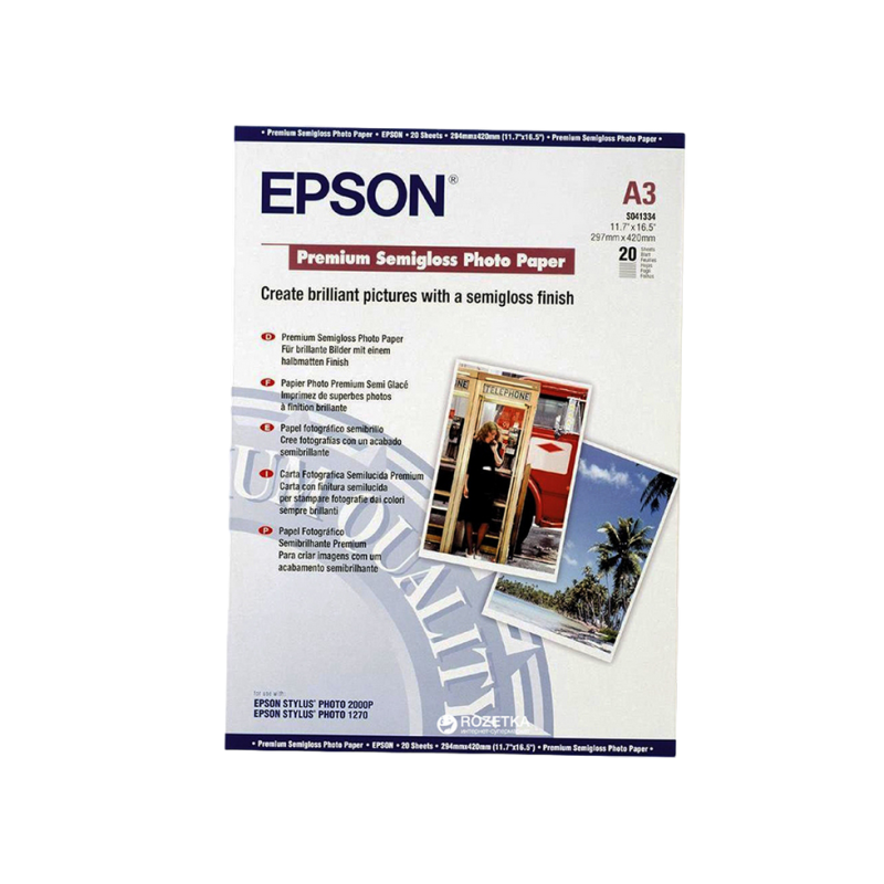 A3 Epson Premium Semigloss Photo Paper C13S041334, 20 buc