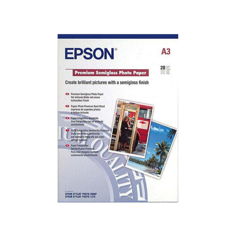 Фотобумага Epson Premium Semigloss A3 C13S041334, 20 шт.