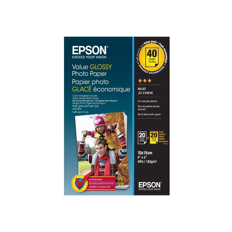 Глянцевая фотобумага Epson Value A6, 40 шт.