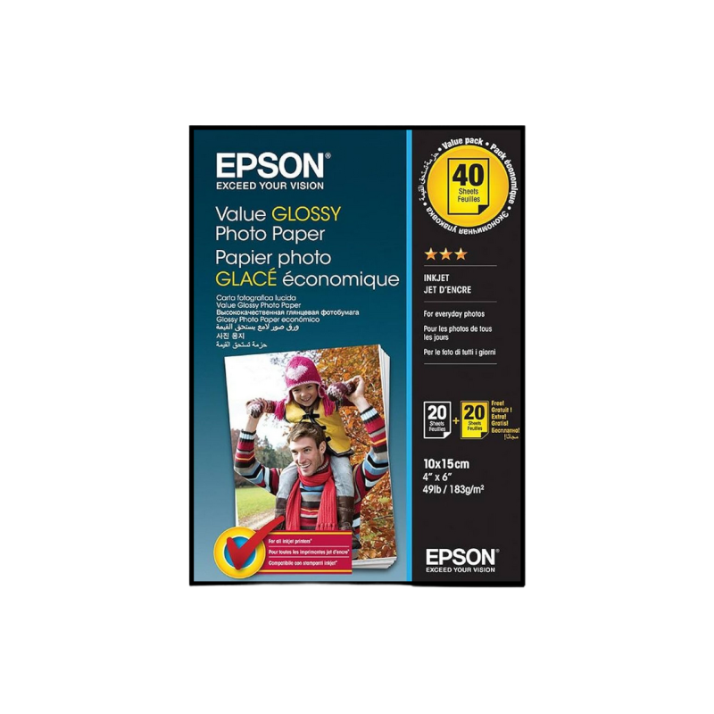 Глянцевая фотобумага Epson Value формата А6, 40 шт.
