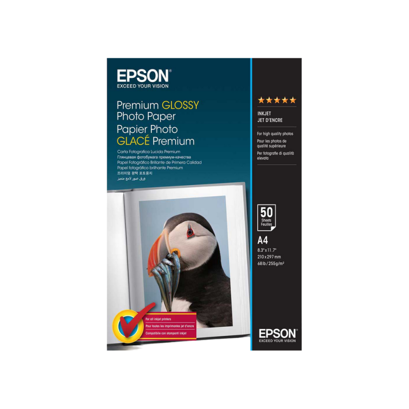 Глянцевая фотобумага Epson Premium A4 C13S041624, 50 шт.