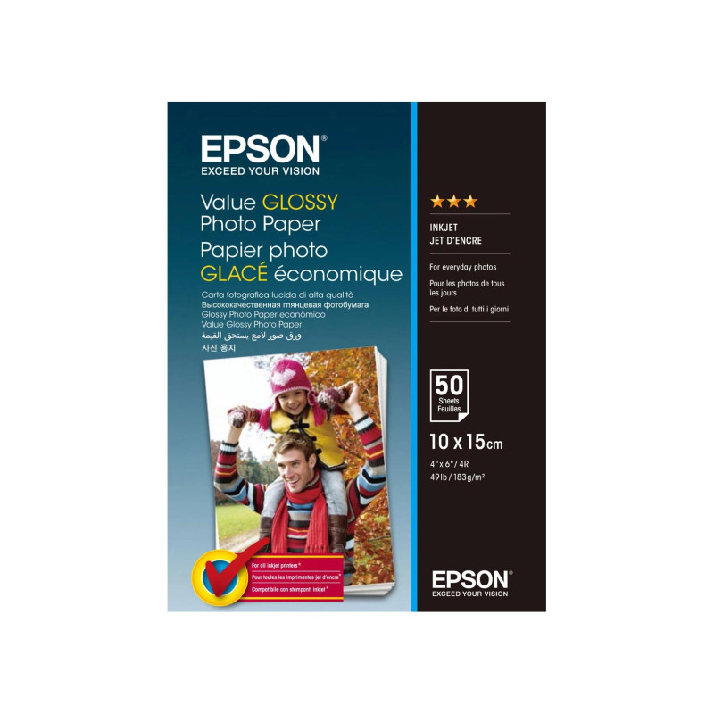 Глянцевая фотобумага Epson Value 4R, 50 шт.