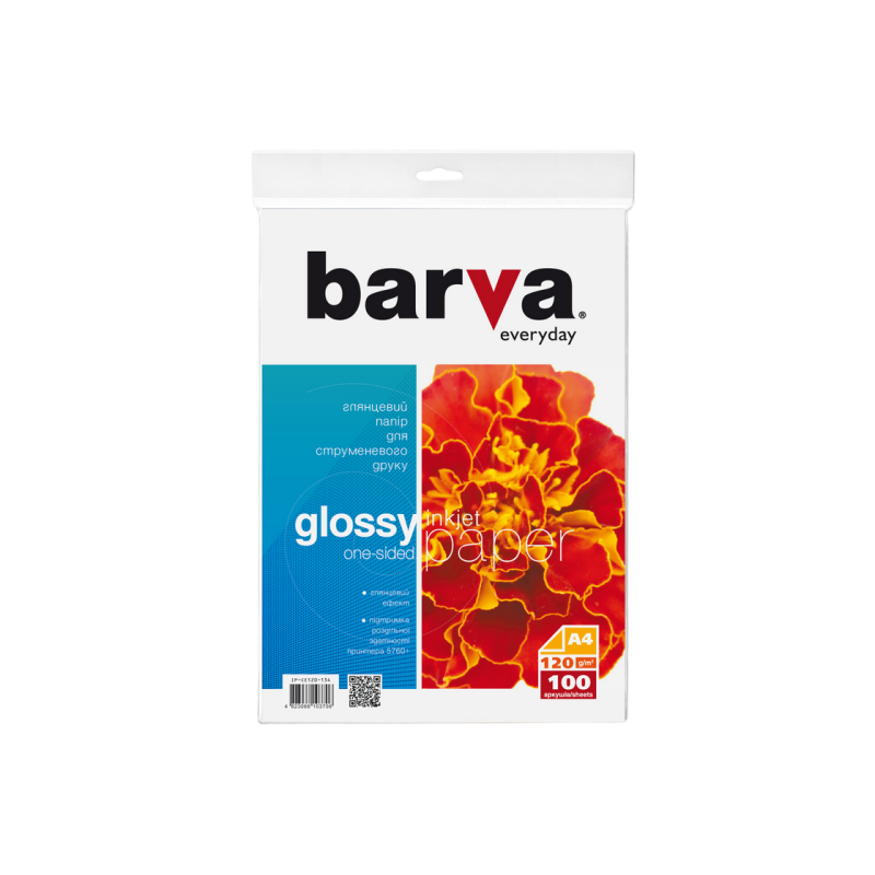 Глянцевая фотобумага для струйной печати Barva формата А4 120 г 100 стр., серия Economy
