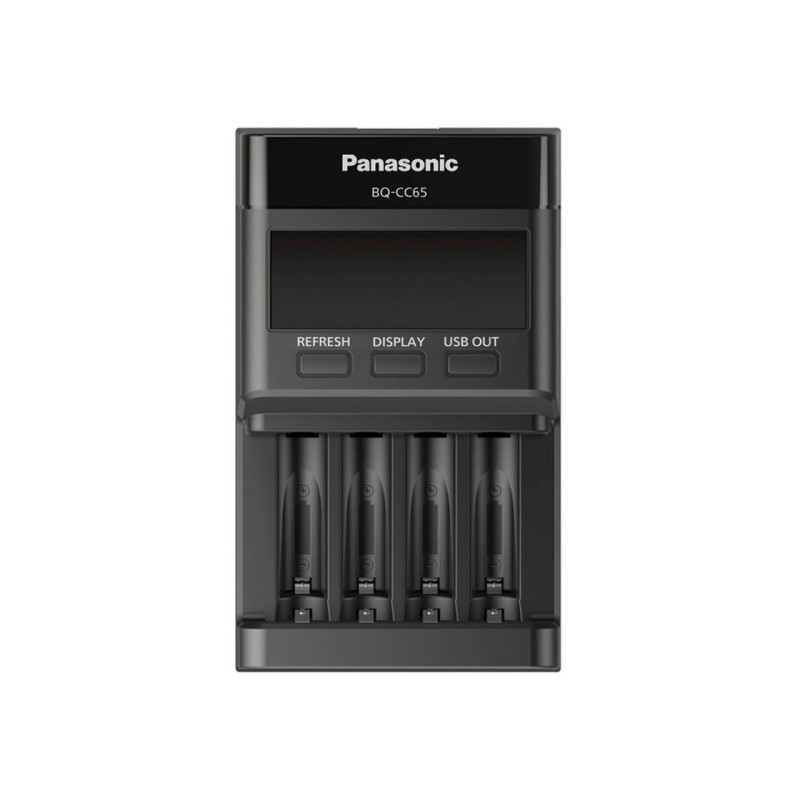 Зарядное устройство Panasonic "Smart charge" 4-контактное AA/AAA, BQ-CC65, с ЖК-дисплеем