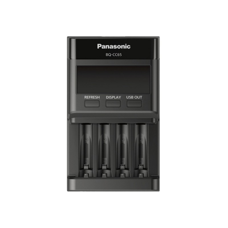 Зарядное устройство Panasonic "Smart charge" 4-контактное AA/AAA, BQ-CC65, с ЖК-дисплеем