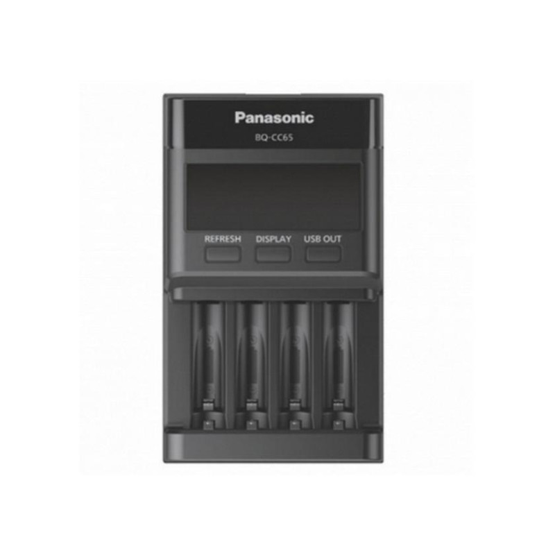 Зарядное устройство Panasonic "Smart charge" 4-контактное AA/AAA, BQ-CC65, с ЖК-дисплеем