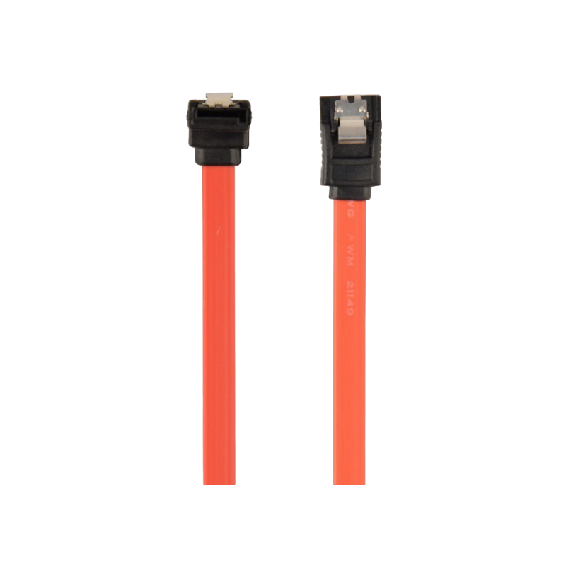 Cable Serial ATA III 10 cm data, 90 degree connector, metal clips, Cablexpert CC-SATAM-DATA90-0.1M