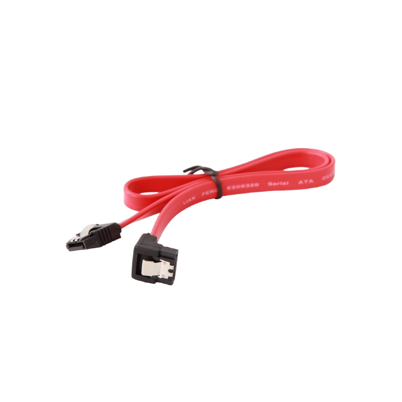 Cable Serial ATA III 10 cm data, 90 degree connector, metal clips, Cablexpert CC-SATAM-DATA90-0.1M