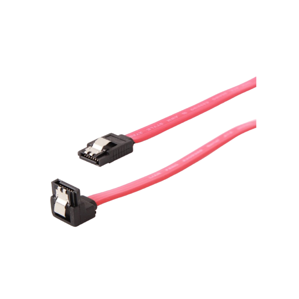 Cable Serial ATA III   10 cm data, 90 degree connector, metal clips, Cablexpert CC-SATAM-DATA90-0.1M