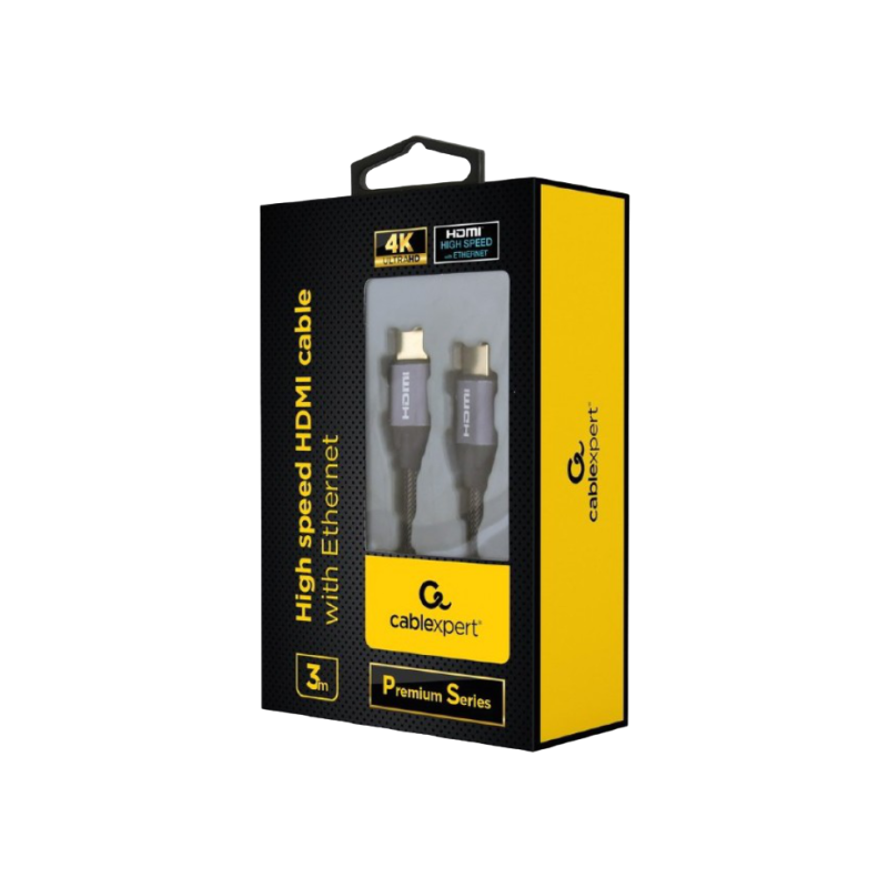 Cable HDMI, 3 m, Cablexpert CCBP-HDMI-3M, Premium Series, with Ethernet