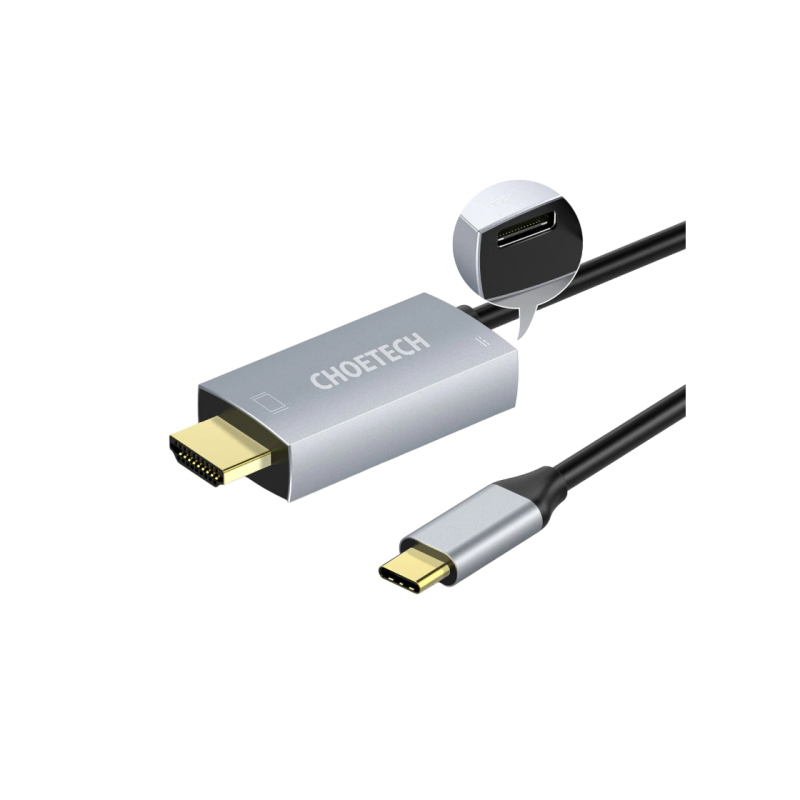 Кабель CHOETECH USB-C - HDMI 1,8 м с зарядкой PD 4K*2K@60 Гц, XCH-M180