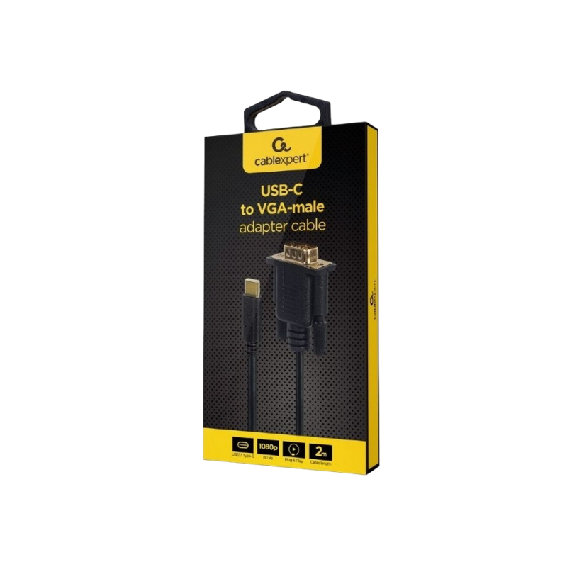 Кабель Type-C - VGA 2,0 м Cablexper, 1920 x 1080 при 60 Гц, A-CM-VGAM-01