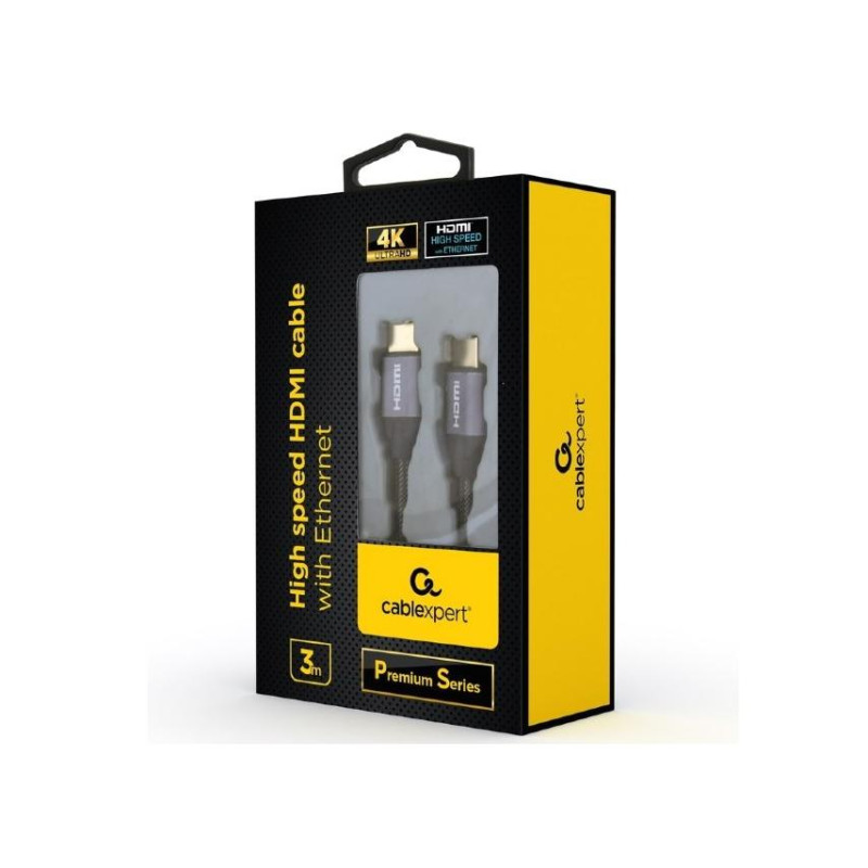 Cable HDMI, 3 m, Cablexpert CCBP-HDMI-3M, Premium Series, with Ethernet