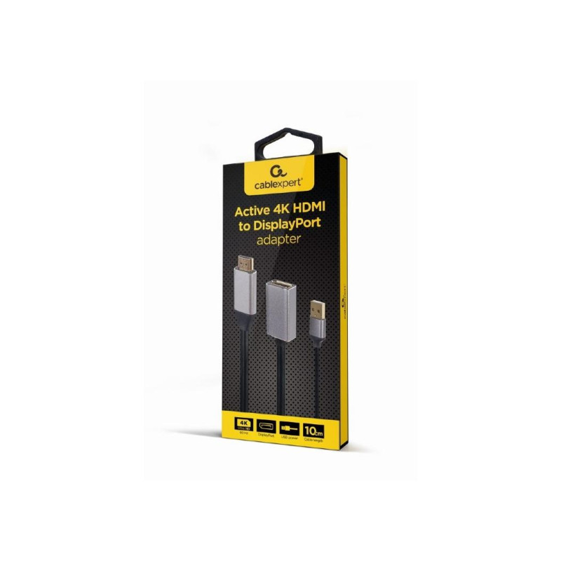 Адаптер DP F на HDMI M Active 4K Cablexpert "A-HDMIM-DPF-02" Display port fem на HDMI male
