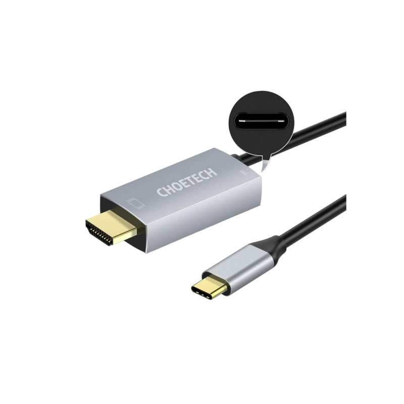Кабель CHOETECH USB-C - HDMI 1,8 м с зарядкой PD 4K*2K@60 Гц, XCH-M180