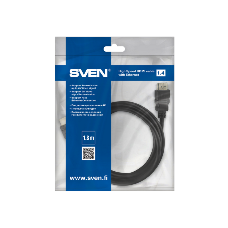 Кабель HDMI Sven, v.1.4, Черный