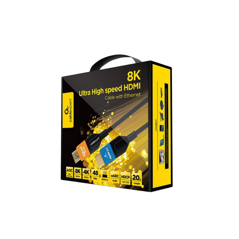 Кабель HDMI-HDMI активный оптический 20,0 м Cablexpert, 8K UHD при 60 Гц, CC-HDMI8K-AOC-20M