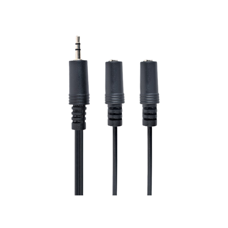Аудиокабель-разветвитель 5,0 м 3,5 мм 3-контактный штекер на 3,5 мм стерео + микрофонные гнезда, Cablexpert CCA-415