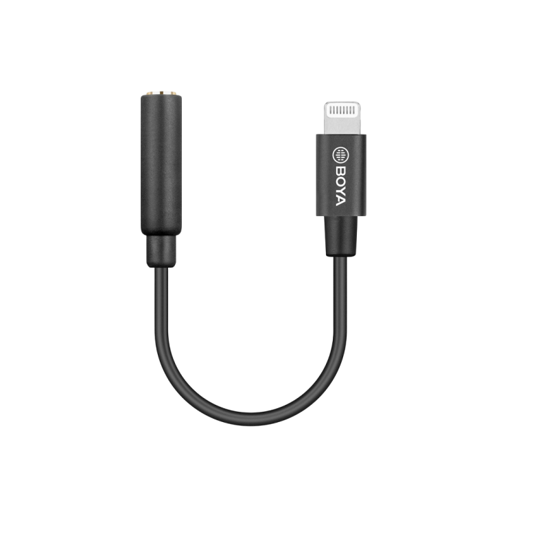 Adapter Audio Boya BY-K3 ( 3.5mm to Lightning ), Black