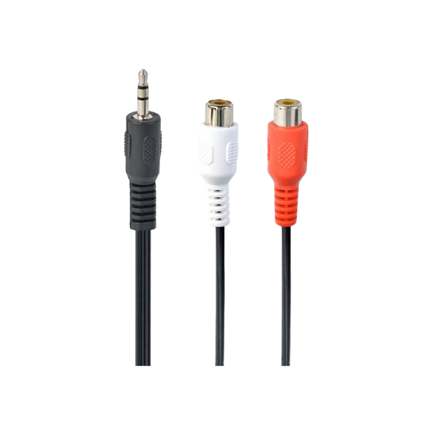 CCA-406 3.5mm stereo plug to 2 x phono sockets 0.2 meter cable, Cablexpert