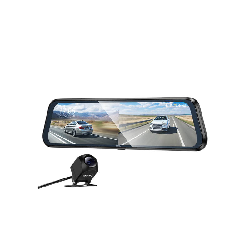 DVR Hoco DV16 9.66-inch streaming media driving recorder(dual-channel with rear camera), Black