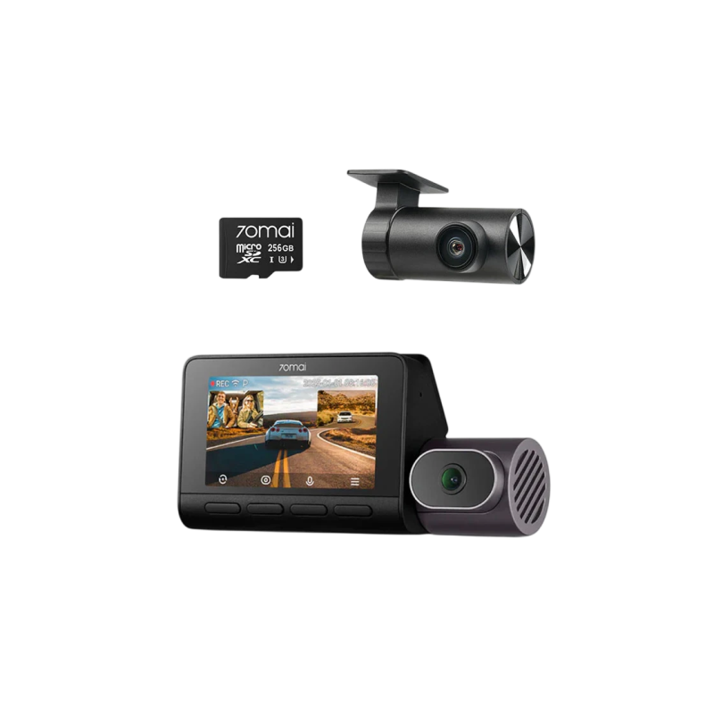 70mai Dash Cam T800-2 3Channel 256GB, with Rear Cam RC24, Black