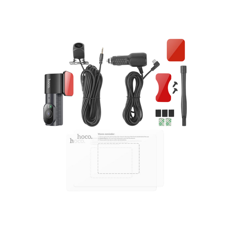 DVR Hoco DV8 2K display hidden driving recorder(with rear camera), Black