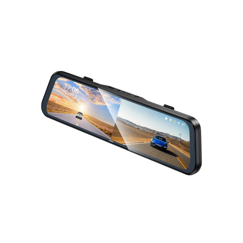 DVR Hoco DV16 9.66-inch streaming media driving recorder(dual-channel with rear camera), Black