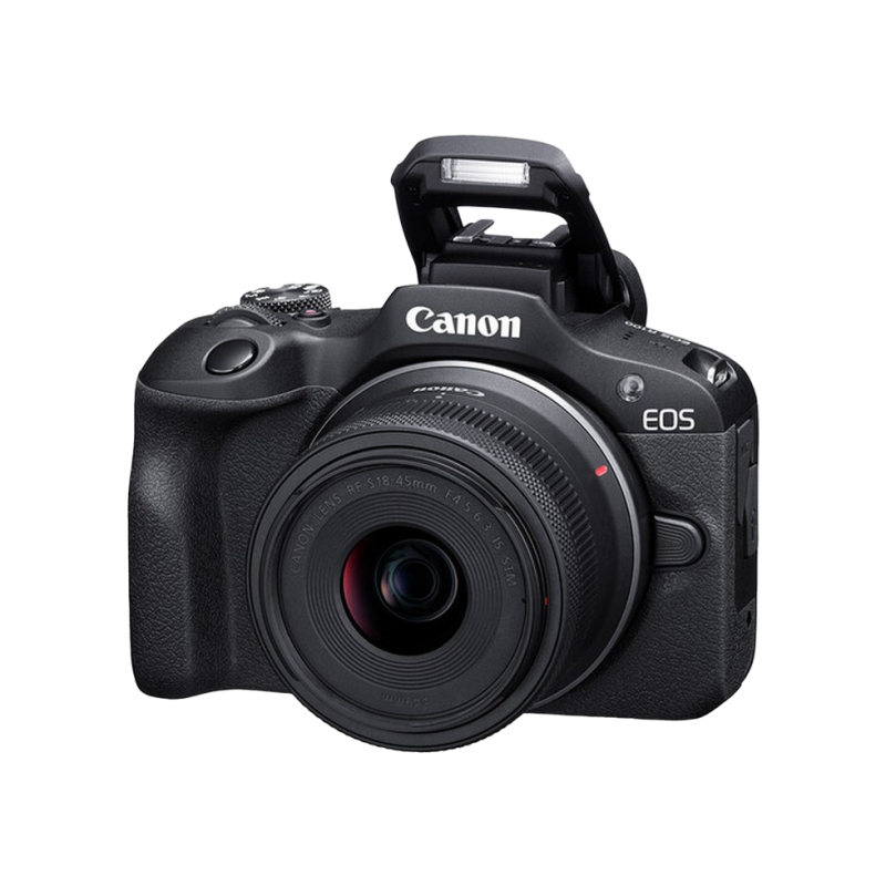 DC Canon EOS R100, RF-S 18-45 mm, RF-S 55-210 mm, Black