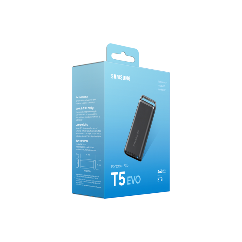 Внешний SSD 2.0TB Samsung T5 Evo, Black