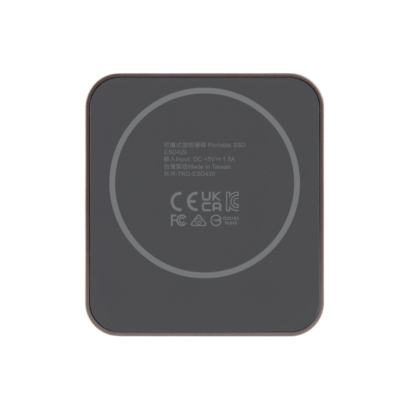 4.0TB Transcend Portable SSD ESD420 Iron Gray, USB-C 3.2 20Gbps (69.5x63x10mm, 48g, R/W:2000/2000 MB/s, Magnetic