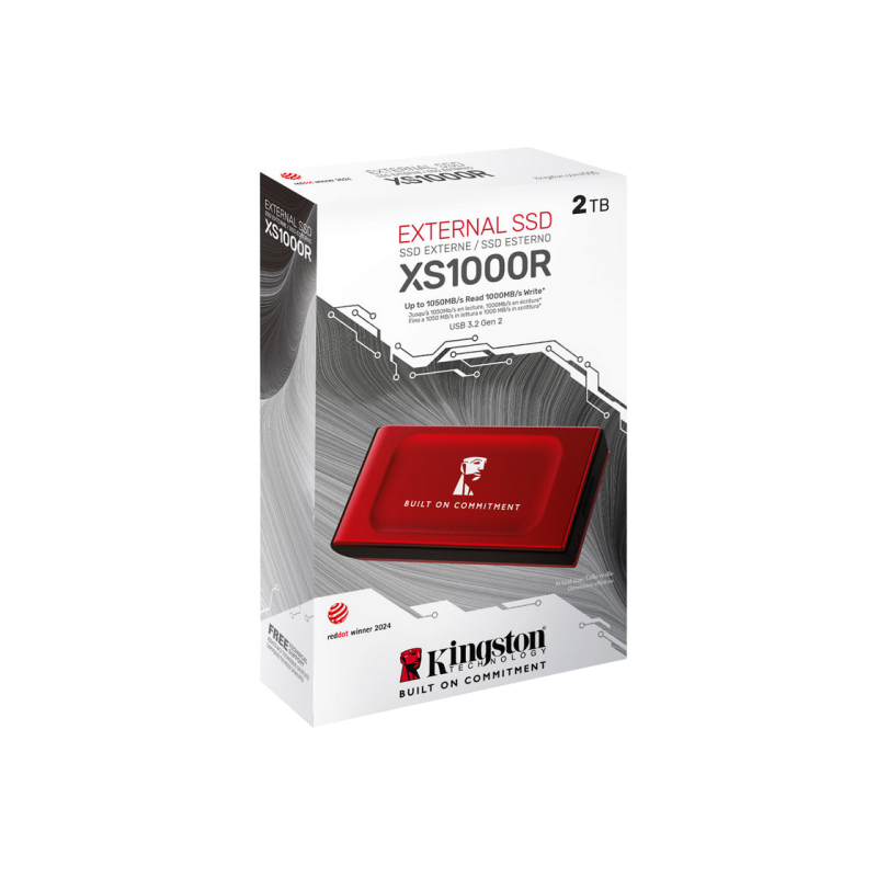 Внешний SSD 2.0TB Kingston XS1000 BoC, Red