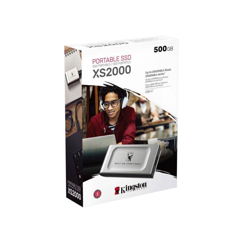 Внешний SSD 500GB Kingston XS2000 BoC, Silver