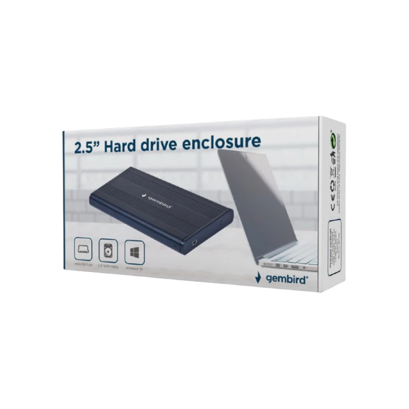 Внешний корпус Gembird EE2-U2S-5 для 2,5-дюймового интерфейса SATA, черный