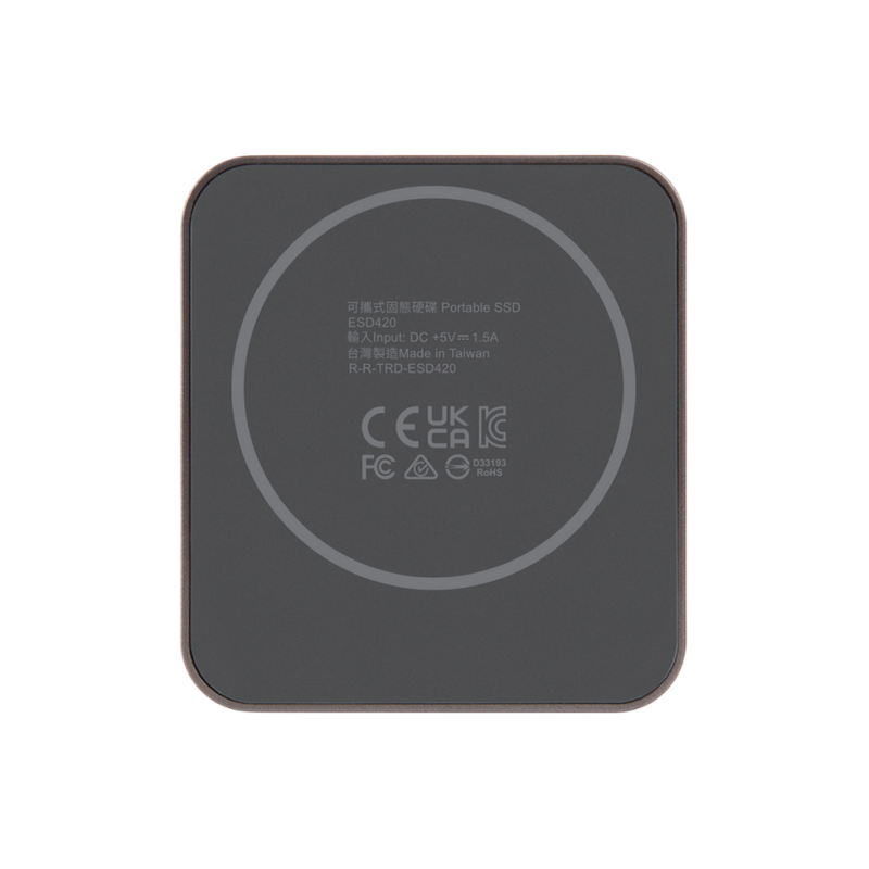 1.0TB Transcend Portable SSD ESD420 Iron Gray, USB-C 3.2 20Gbps (69.5x63x10mm, 48g, R/W:2000/2000 MB/s, Magnetic