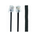 Telephone handset spiral cord, RJ10 (4P4C), 2 m, black, TC4P4CS-2M