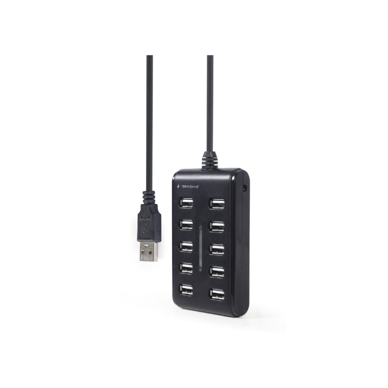 USB 2.0 концентратор 10-портовый Gembird "UHB-U2P10P-01", черный
