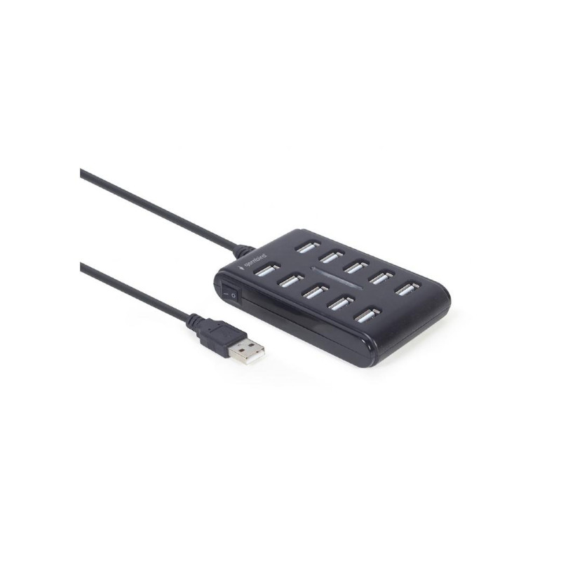 USB 2.0 концентратор 10-портовый Gembird "UHB-U2P10P-01", черный
