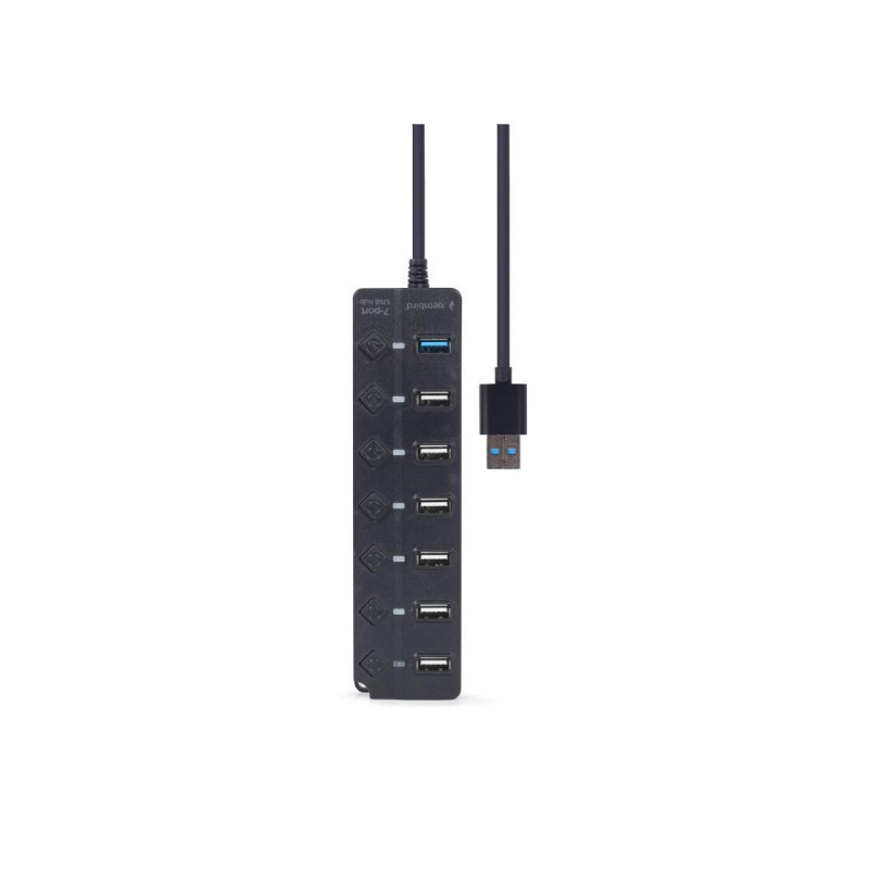 USB 2.0 Hub 7-port with switches, Gembird "UHB-U3P1U2P6P-01", Black