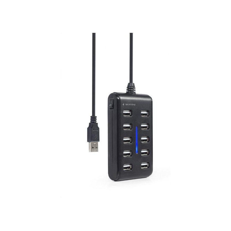 USB 2.0 концентратор 10-портовый Gembird "UHB-U2P10P-01", черный