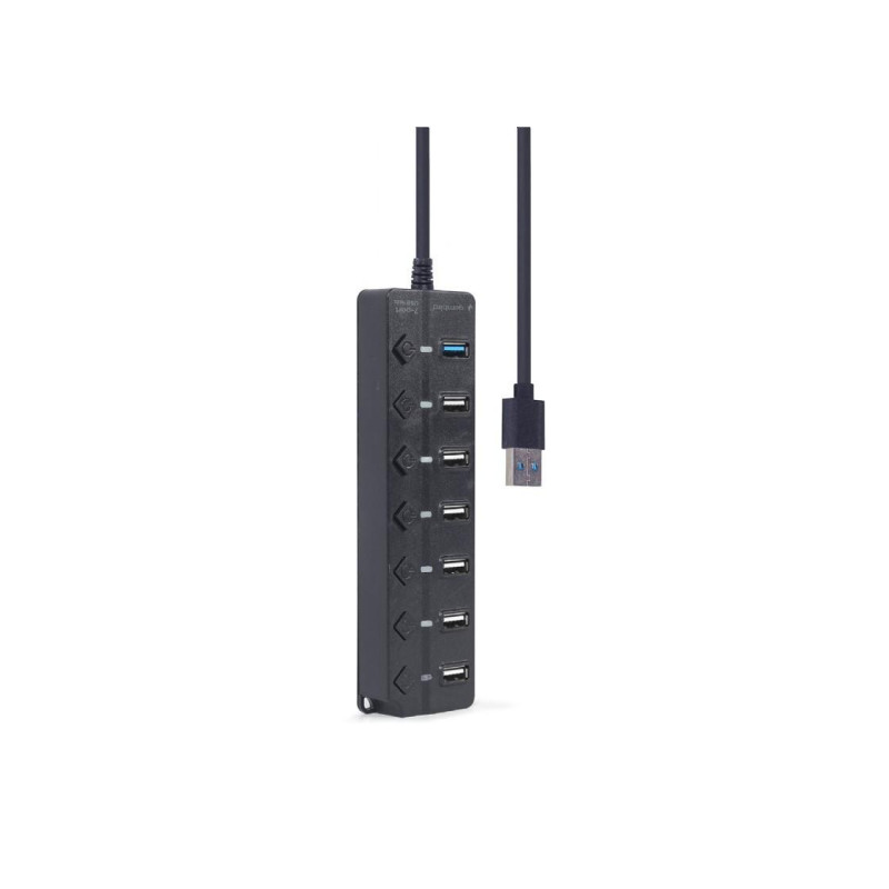 USB 2.0 Hub 7-port with switches, Gembird "UHB-U3P1U2P6P-01", Black
