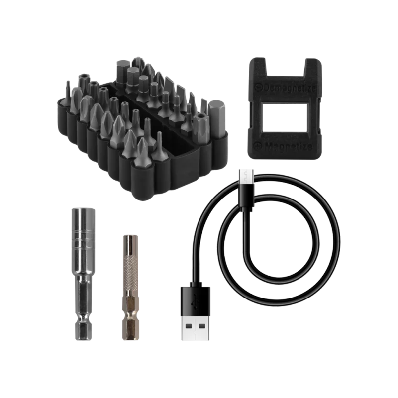 Многофункциональный электрический шуруповерт, дрель 36 в 1, серый.