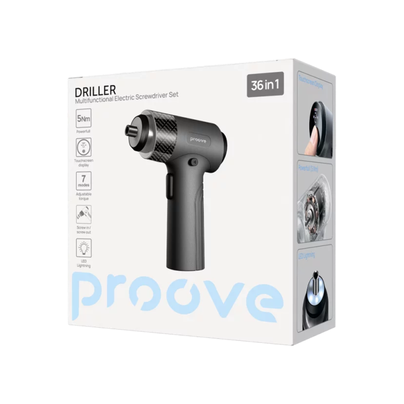 Многофункциональный электрический шуруповерт, дрель 36 в 1, серый.