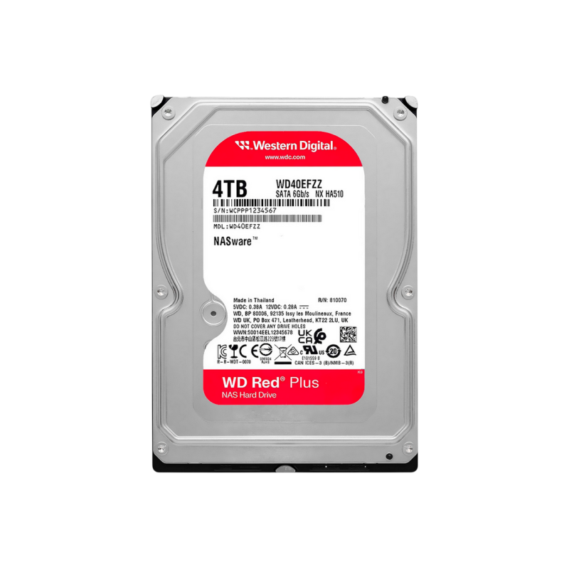 3.5" HDD  4.0TB-SATA-128MB   Western Digital "Red Plus (WD40EFZZ)", NAS, 24/7, CMR, 5400rpm, 1.0M (