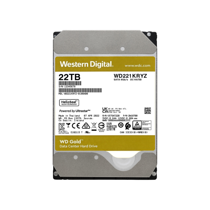 Жесткий диск 22.0TB Western Digital Gold WD221KRYZ