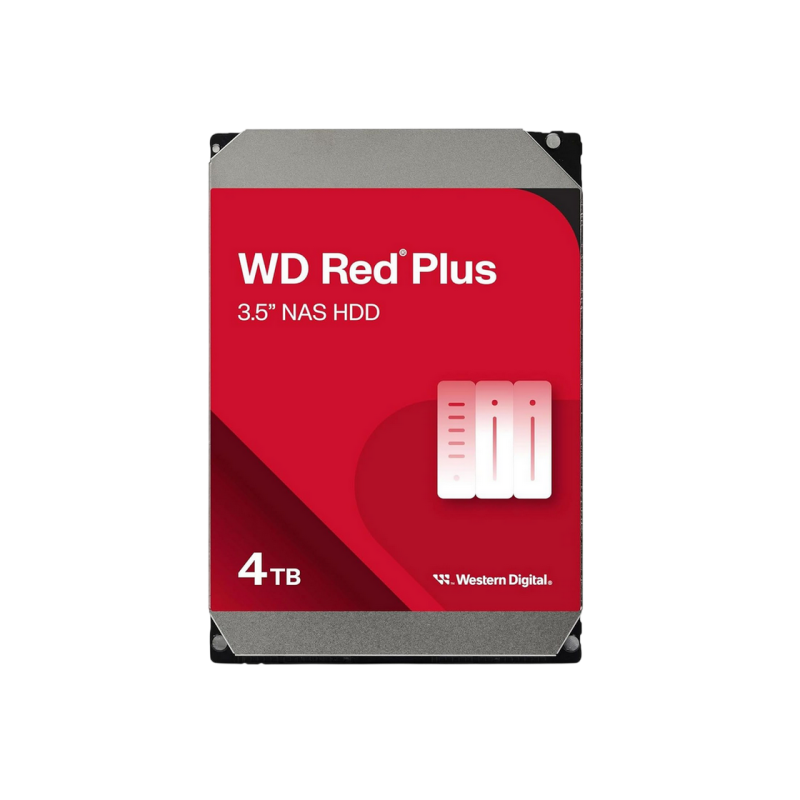 3.5" HDD 4.0TB-SATA-128MB Western Digital "Red Plus (WD40EFZZ)", NAS, 24/7, CMR, 5400rpm, 1.0M (
