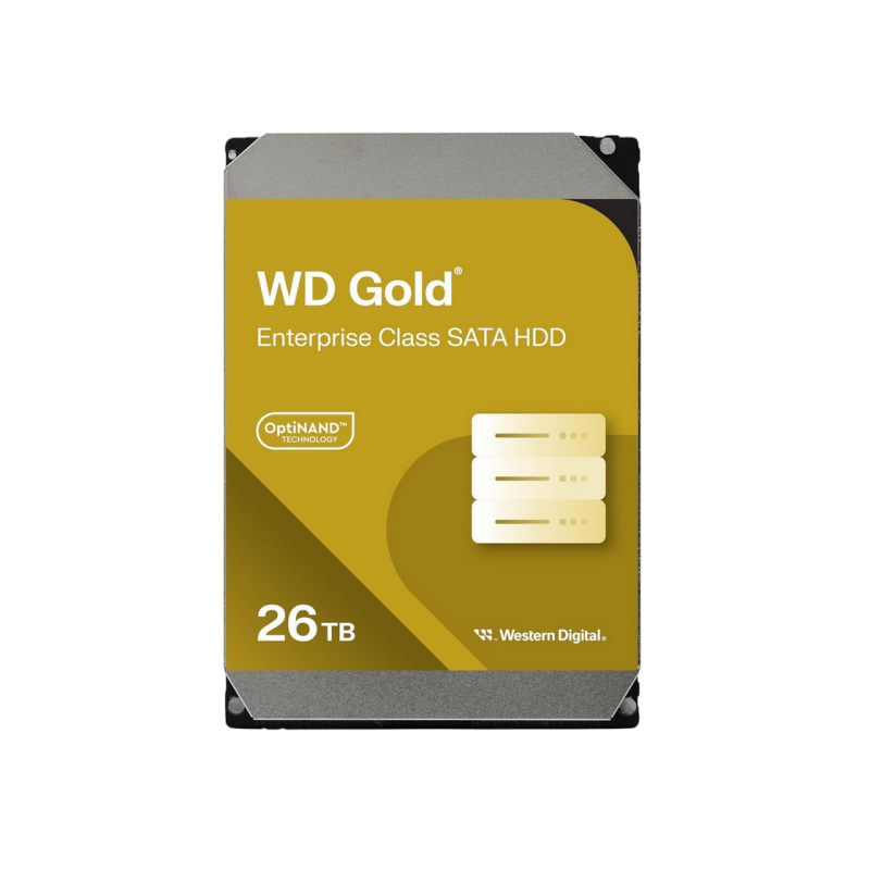 3,5-дюймовый жесткий диск 26,0 ТБ-SATA-512 МБ Western Digital "Gold (WD261KRYZ)", Enterprise, 24/7, CMR, 7200 об/мин, 2,5 МБ