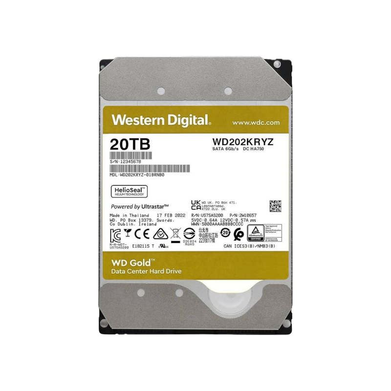Жесткий диск 20.0TB Western Digital Gold, Enterprise